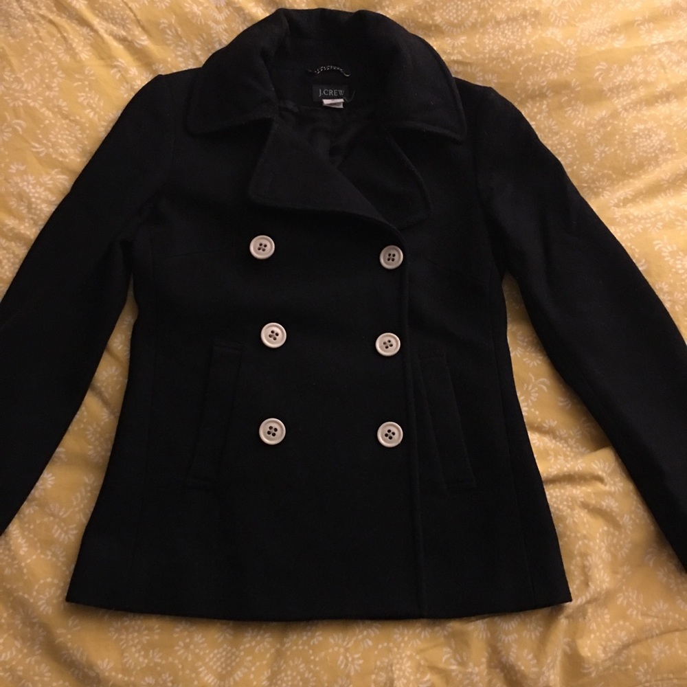 Jcrew navy blue pea coat bought in new a free item w/ purchase